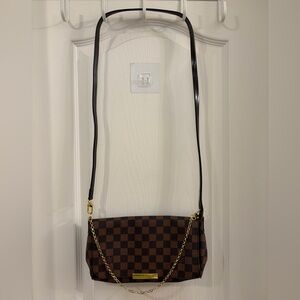 Inspired Elegant Brown Checkered Shoulder Bag 1:1